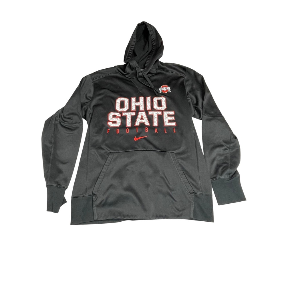 Nike Ohio State Football Therma-FIT Hoodie Black Mens Medium Pullover OSU